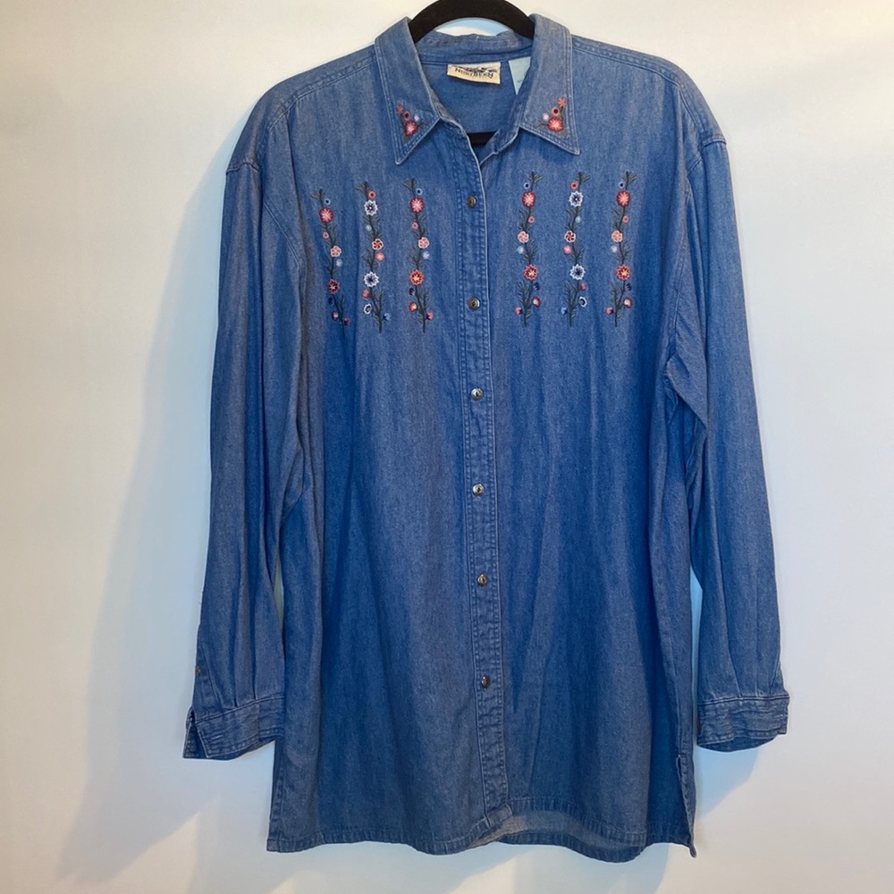 Vintage Embroidered Denim Tunic by Northern Reflections